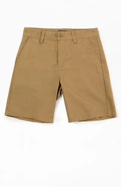 Brixton Men's Santo Chino Shorts In Khaki In Brown