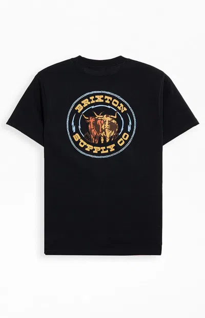 Brixton Men's Steele Supply T-shirt In Black In Blue