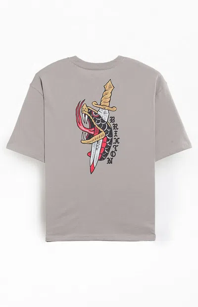 Brixton Men's Sword Boxed Cropped T-shirt In Anthracite/gray