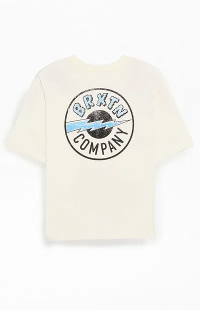 Brixton Men's Upson Logo T-shirt In Cream
