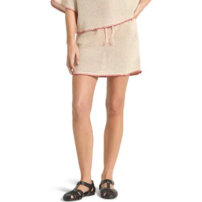 Brixton Mesh Knit Cover-up Miniskirt In Neutral