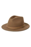 Brixton Messer Packable Wool Fedora In Brown