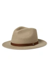 Brixton Messer Packable Wool Fedora In Timberwolf/light Brown