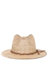 BRIXTON MESSER WESTERN STRAW FEDORA HAT