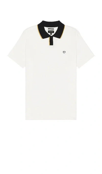 Brixton Mod Flex Short Sleeve Polo In 米白&黑色