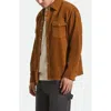 Brixton New West Relaxed Corduroy Snap-up Overshirt In Brown