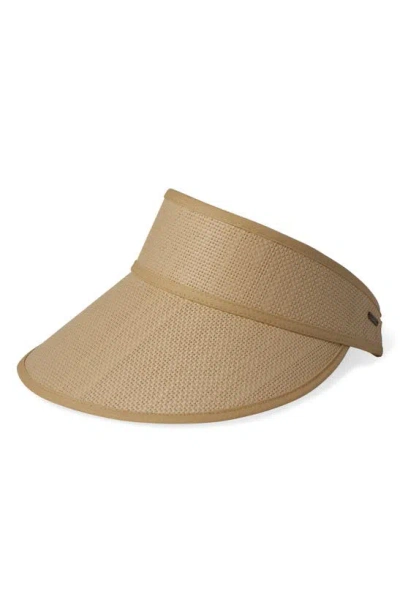 Brixton Newport Straw Visor In Natural/ Natural