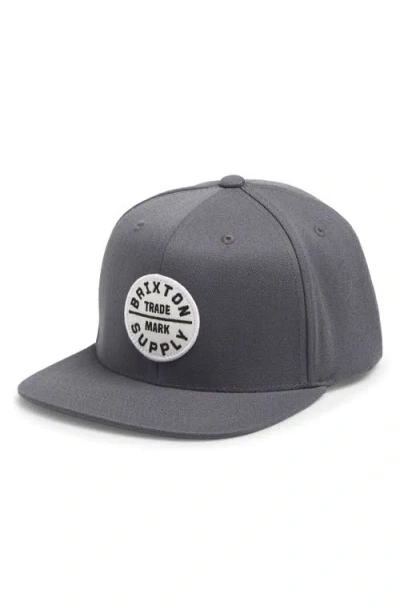 Brixton Oath Iii Snapback Baseball Cap In Gray