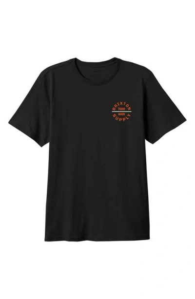 Brixton Oath V Cotton Graphic T-shirt In Black
