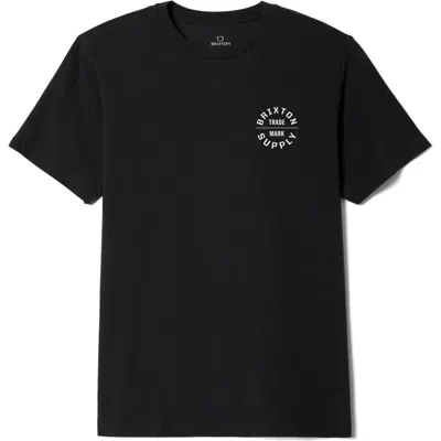 Brixton Oath V Cotton Logo Graphic T-shirt In Black
