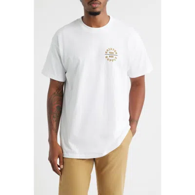 Brixton Oath V Logo Graphic T-shirt In White