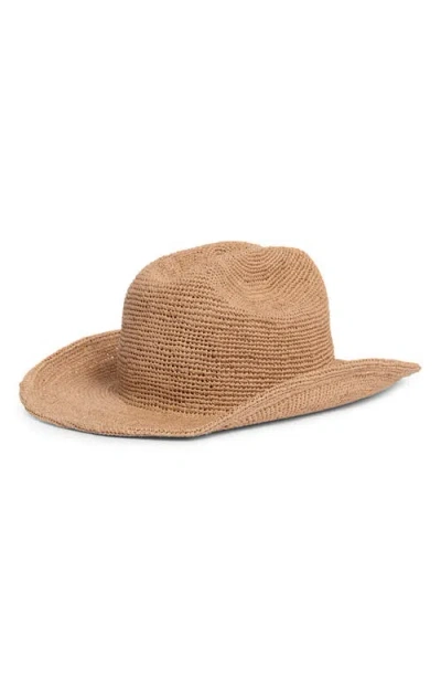 Brixton Odessa Packable Straw Cowboy Hat In Gray
