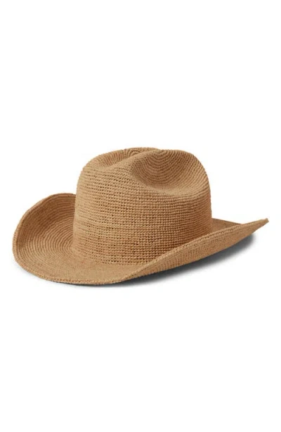 Brixton Odessa Packable Straw Cowboy Hat In Metallic
