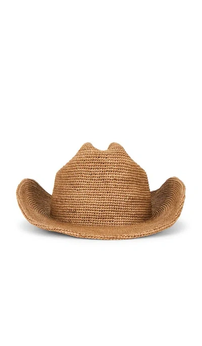 Brixton Odessa Straw Packable Cowboy Hat In Italian Clay