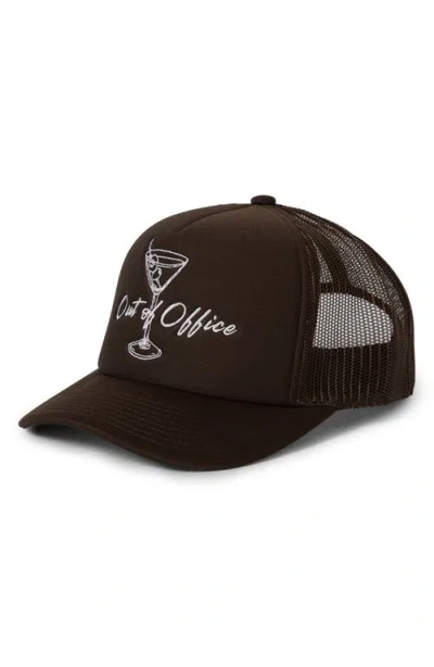Brixton Out Of Office Netplus® Trucker Hat In Pinecone Brown/pinecone Brown