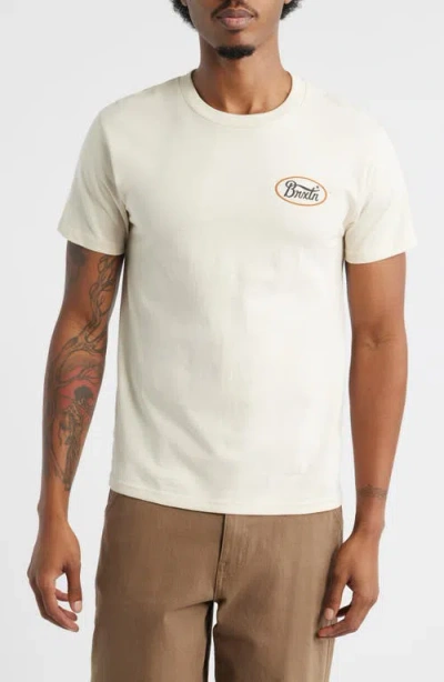 Brixton Parsons Logo Cotton Graphic T-shirt In White