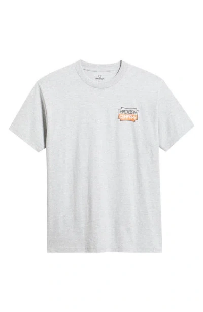 Brixton Pillar Graphic T-shirt In Gray