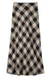 Brixton Plaid Maxi Skirt In Washed Black/whitecap Buffalo