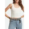 Brixton Pointelle Cotton Tank In Gray