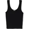 Brixton Pointelle Stitch Cotton Tank In Black