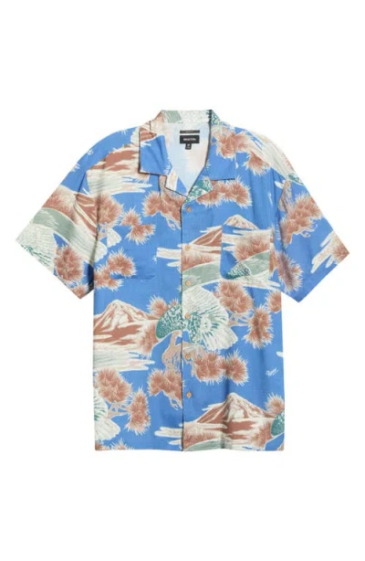 Brixton Rainier X  Print Camp Shirt In Blue