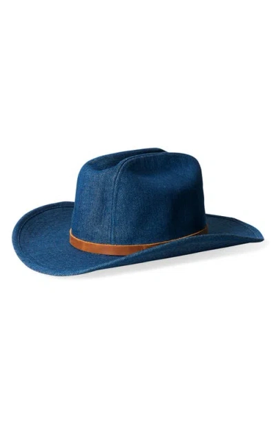 Brixton Range Straw Cowboy Hat In Denim