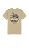 Brixton Raven Tailored Tee In Brown