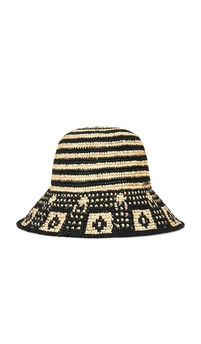 Brixton Redding Packable Straw Hat In Black & Natural