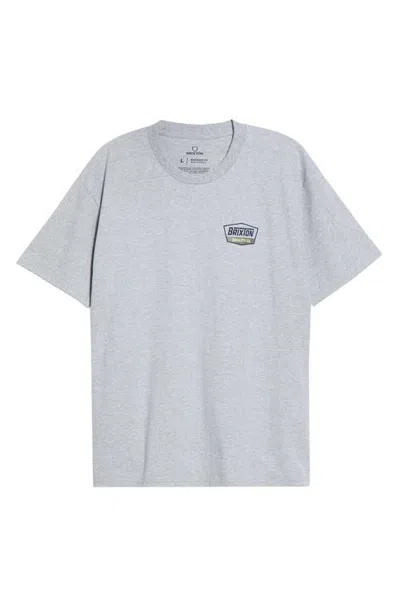 Brixton Regal Graphic T-shirt In Heather Grey/navy