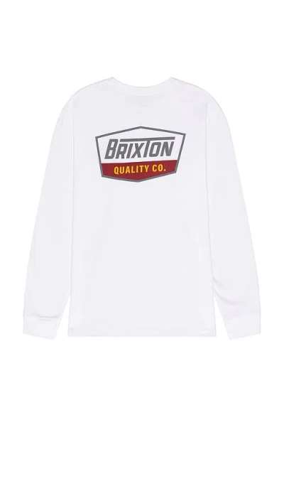 Brixton Regal Long Sleeve Tee In White