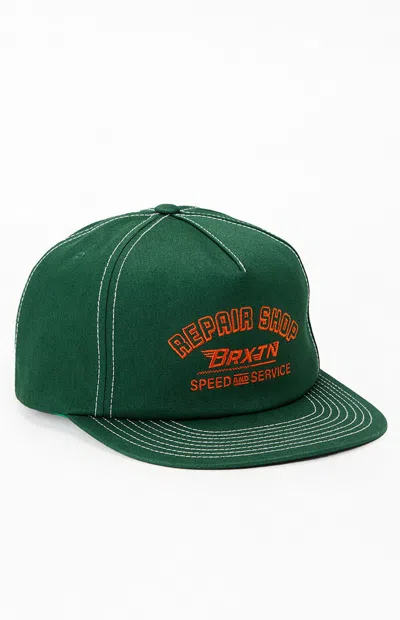 Brixton Repair Shop Snapback Hat In Green In Pink