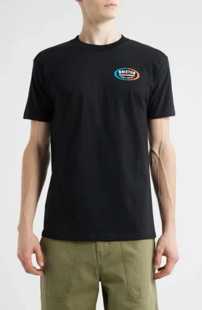Brixton Rhett Cotton Graphic T-shirt In Black
