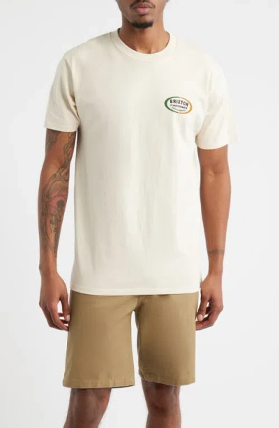 Brixton Rhett Cotton Graphic T-shirt In Neutral