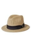 Brixton Roma Straw Fedora In Natural/black