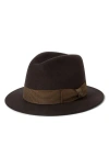 Brixton Roma Wool Felt Fedora In Brown