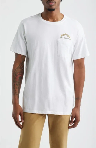 Brixton Roman Pocket Graphic T-shirt In White