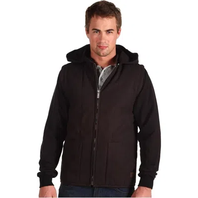 Brixton Ruger Jacket Men's Black Fleece-lined Hooded Long Sleeve Gbo1410 In Multi