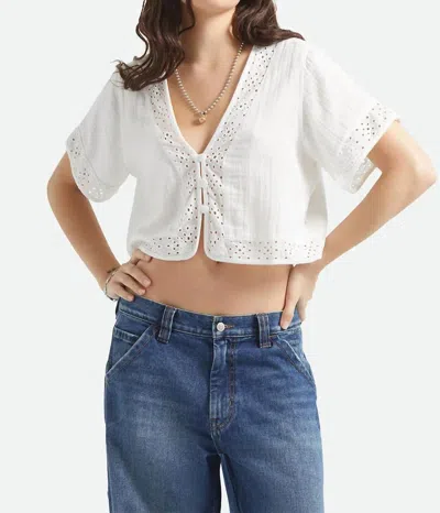 Brixton Seaside Eyelet Top In Off White In Multi