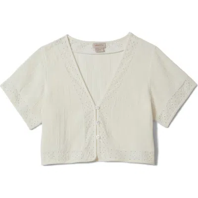 Brixton Seaside Eyelet Trim Crop Top In Gold