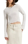 Brixton Semisheer Knit Long Sleeve Top In Off White