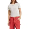 Brixton Semisheer Knit Short Sleeve Top In Off White