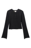 Brixton Semisheer Knit Top In Black