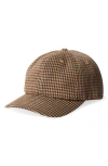 Brixton Shelby Netplus® Baseball Cap In Sand Houndstooth