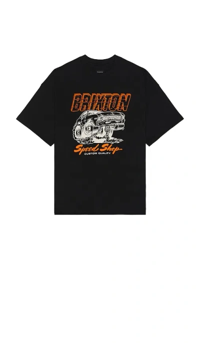 Brixton Smokey Heavyweight Relaxed Tee In Black Classic Wash