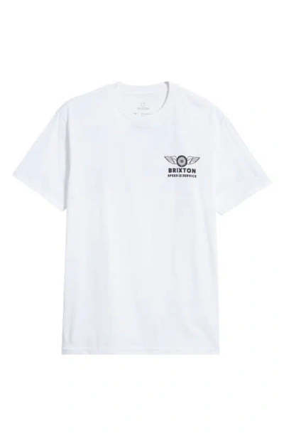 Brixton Spoke Cotton Graphic T-shirt In White