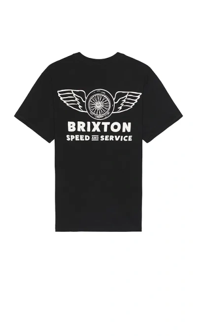 Brixton Spoke Short Sleeve Tailored Tee In Black