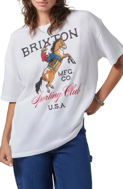 Brixton Sporting Club Cotton Graphic T-shirt In White