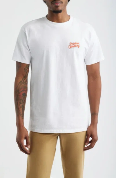 Brixton Stay While Cotton Graphic T-shirt In White