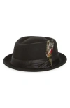 Brixton Stout Pork Pie Wool Hat In Black/black