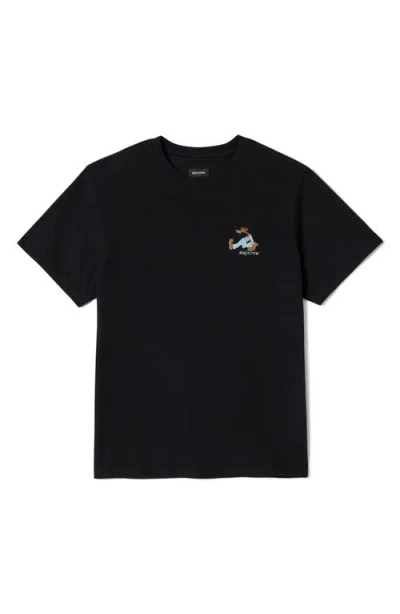 Brixton Stride Cotton Graphic T-shirt In Black
